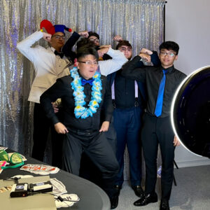 3 Photo Booth Guests having fun posing 3 Photo Booth Guests having fun posing