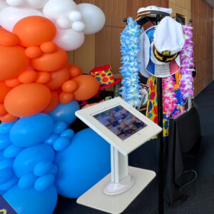 Photo Booth Kiosk On Table with Props Photo Booth Kiosk On Table with Props