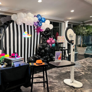 Photo Booth Setup showing backgroud and props Photo Booth Setup showing backgroud and props